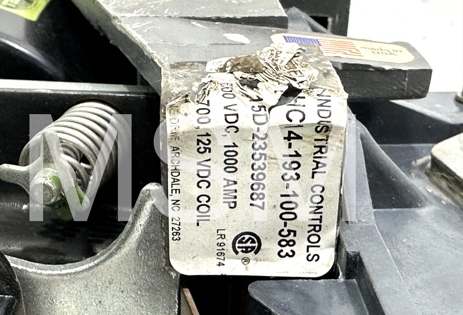 Hubbell hc14-183-324-501/125 VDC REV.D definite purpose contactor - Image 2