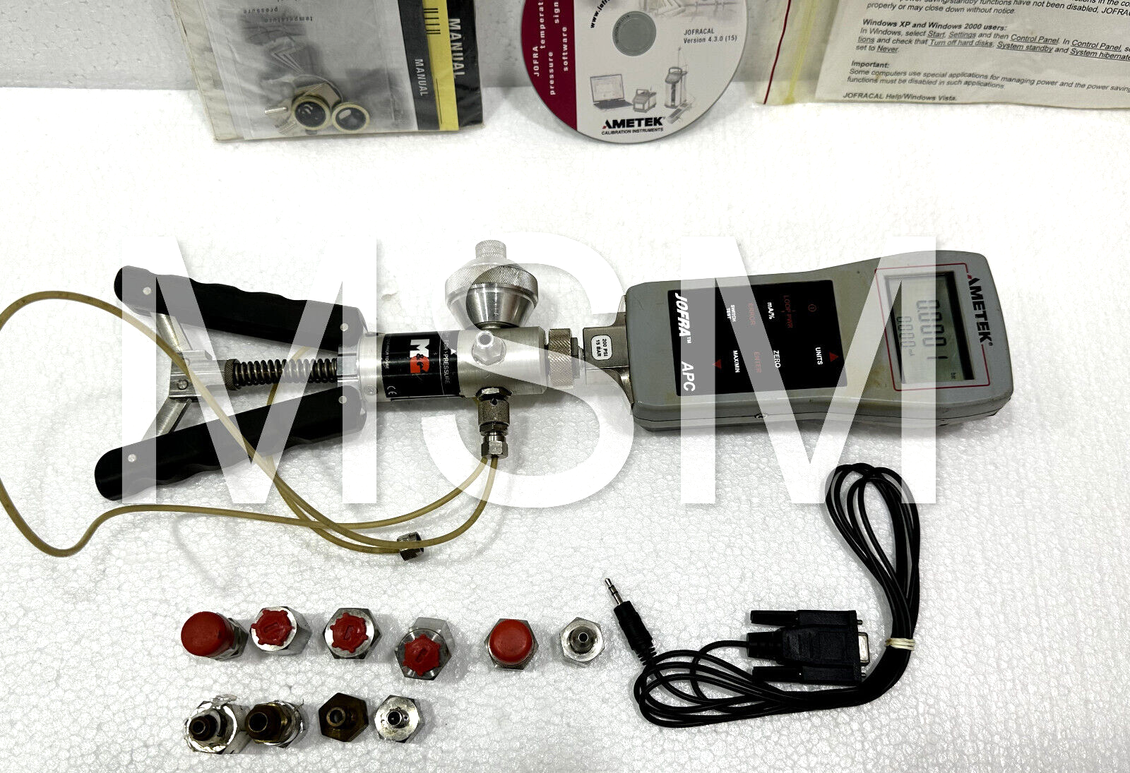 AMETEK JOFRA PRESSURE CALIBRATOR SET BAR-.91-40 BAR PUMP & APC200 GAUGE 15 BAR - Image 4