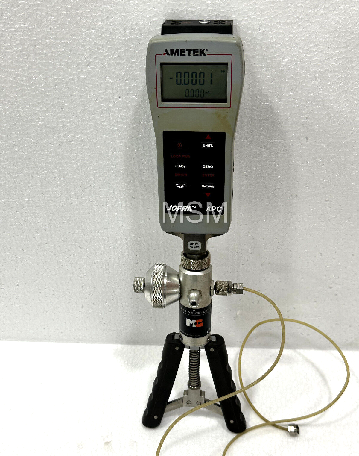 AMETEK JOFRA PRESSURE CALIBRATOR SET BAR-.91-40 BAR PUMP & APC200 GAUGE 15 BAR - Image 5