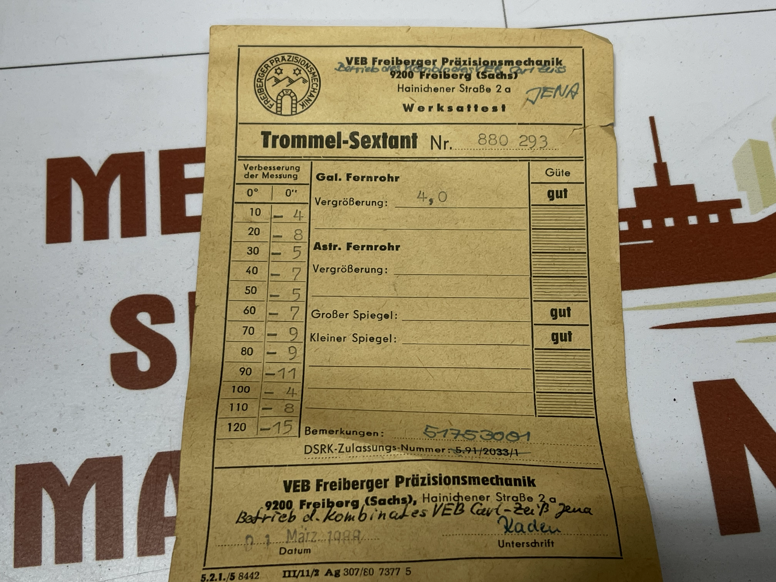 Freiberg precision mechanics drum / drum sextant no.880293 - Image 8