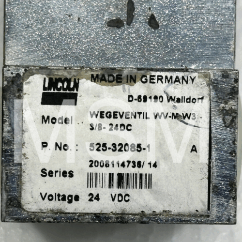 Lincoln Solenoid Valve 525-32085-1 –3/8- 24 VDC