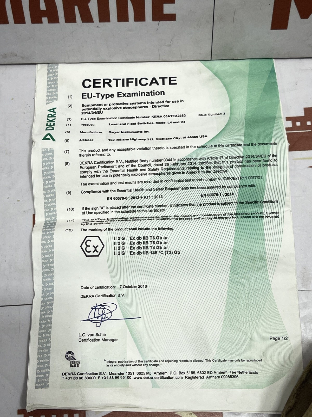 Dwyer Flotect L4-AT Float Switch For Hazardous EX - Image 10