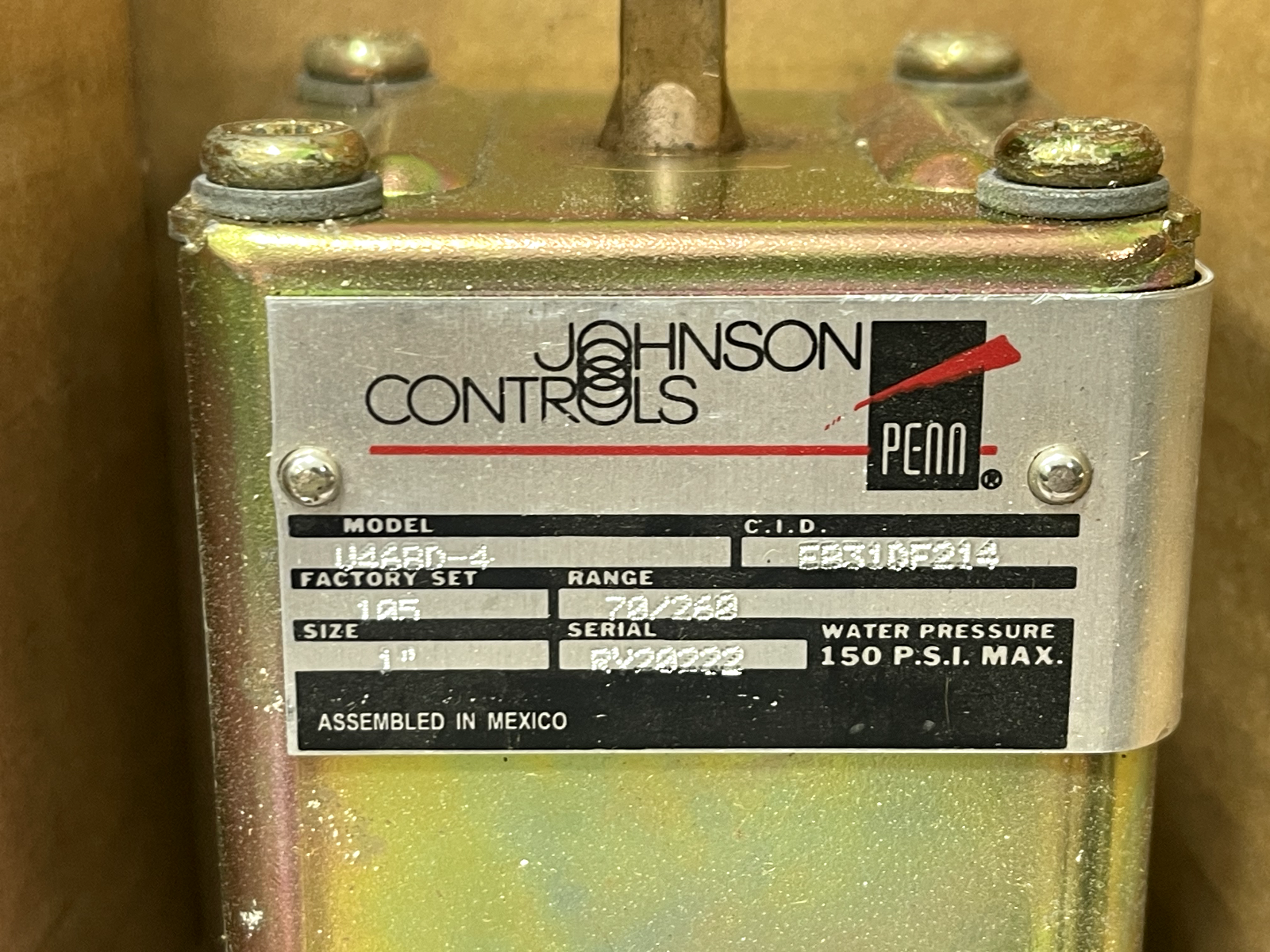 NEW JOHNSON CONTROLS V46BD-4 WATER REGULATING VALVE V46BD4 - Image 2