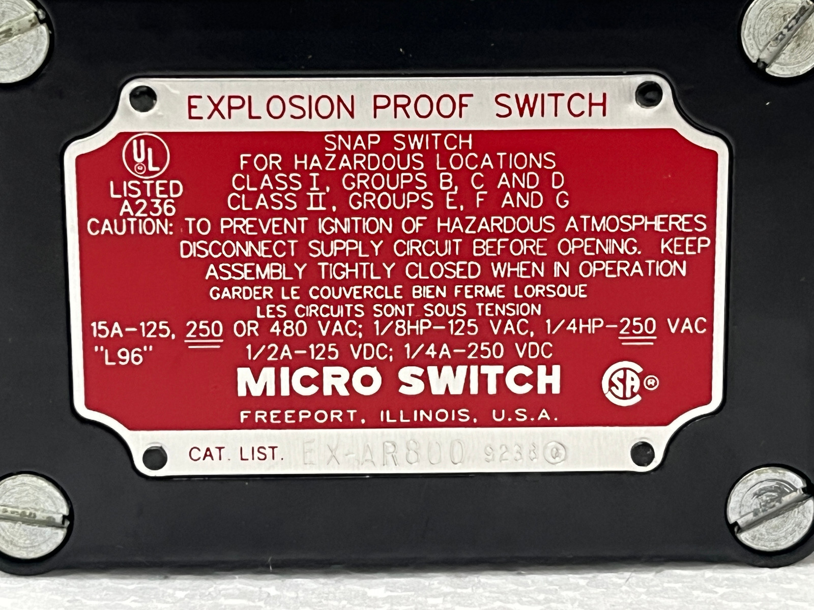 Honeywell Micro Switch Ex-Ar800 Explosion Proof Limit Switch - Image 3