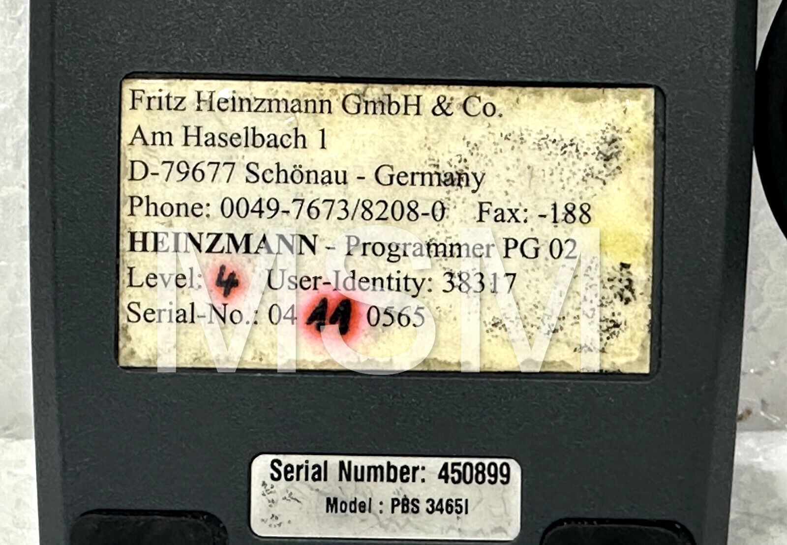 Heinzmann Hand-Held Programmer 2 PG 02 SN.450899 - Image 8