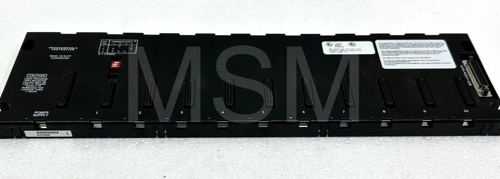 GE FANUC 10 SLOT PROGRAMMABLE CONTROLLER 8M89 E157515