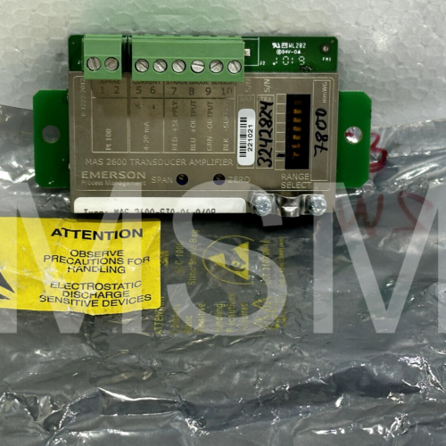 EMERSON Process Management – MAS 2600 Transducer Amplifier – WL202 94V-0