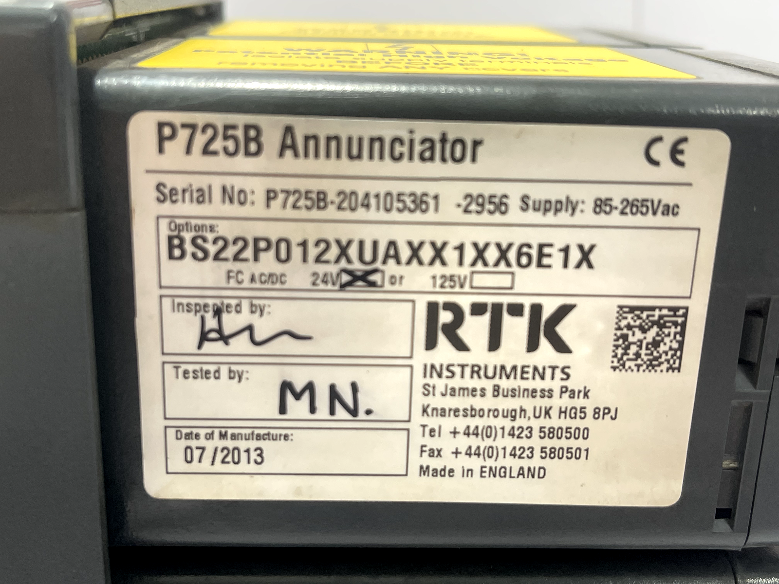 RTK Instruments P725B Annunciator BS22P012XUAXX1XX6E1X - Image 2