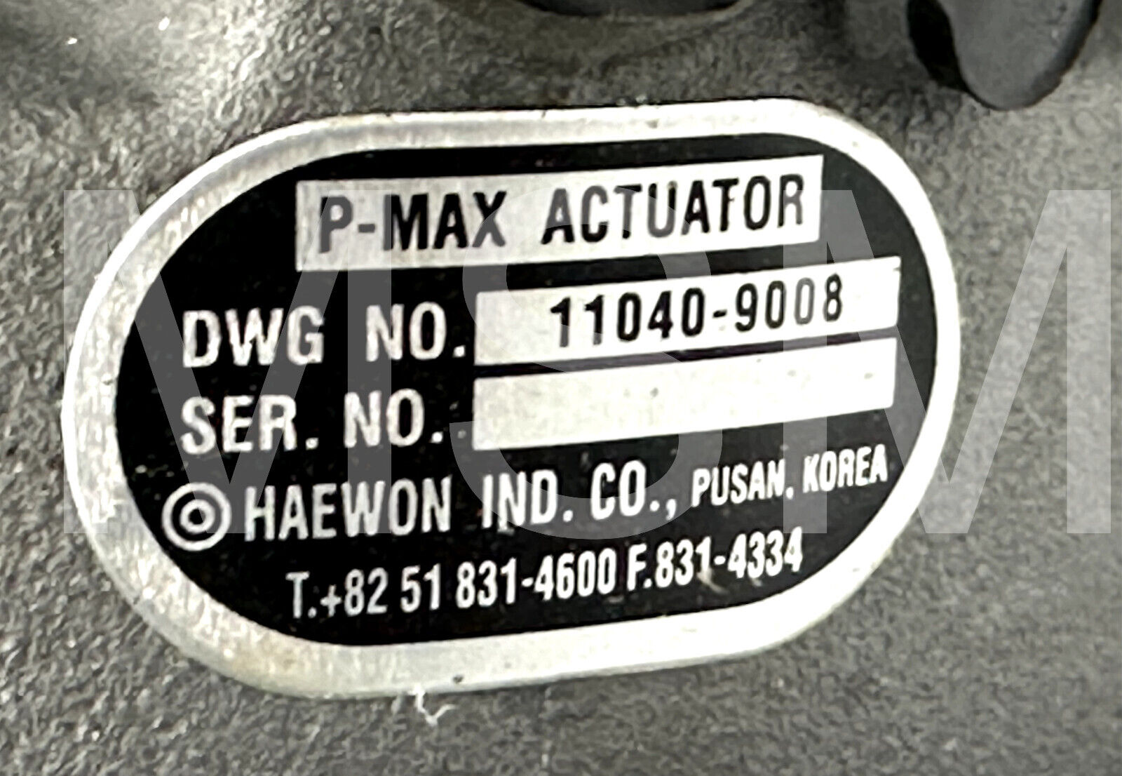HAEWON P-MAX ACTUATOR DWG NO. 11040-9008 - Image 2