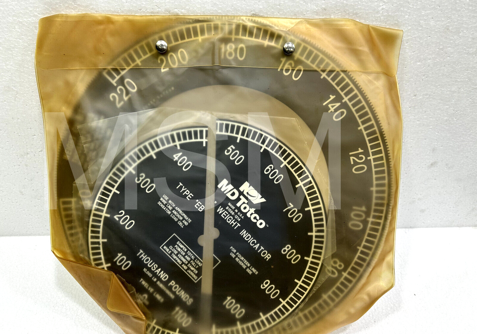 MD Totco B1586-1214 Type "EB" Weight Indicator Black - Image 2