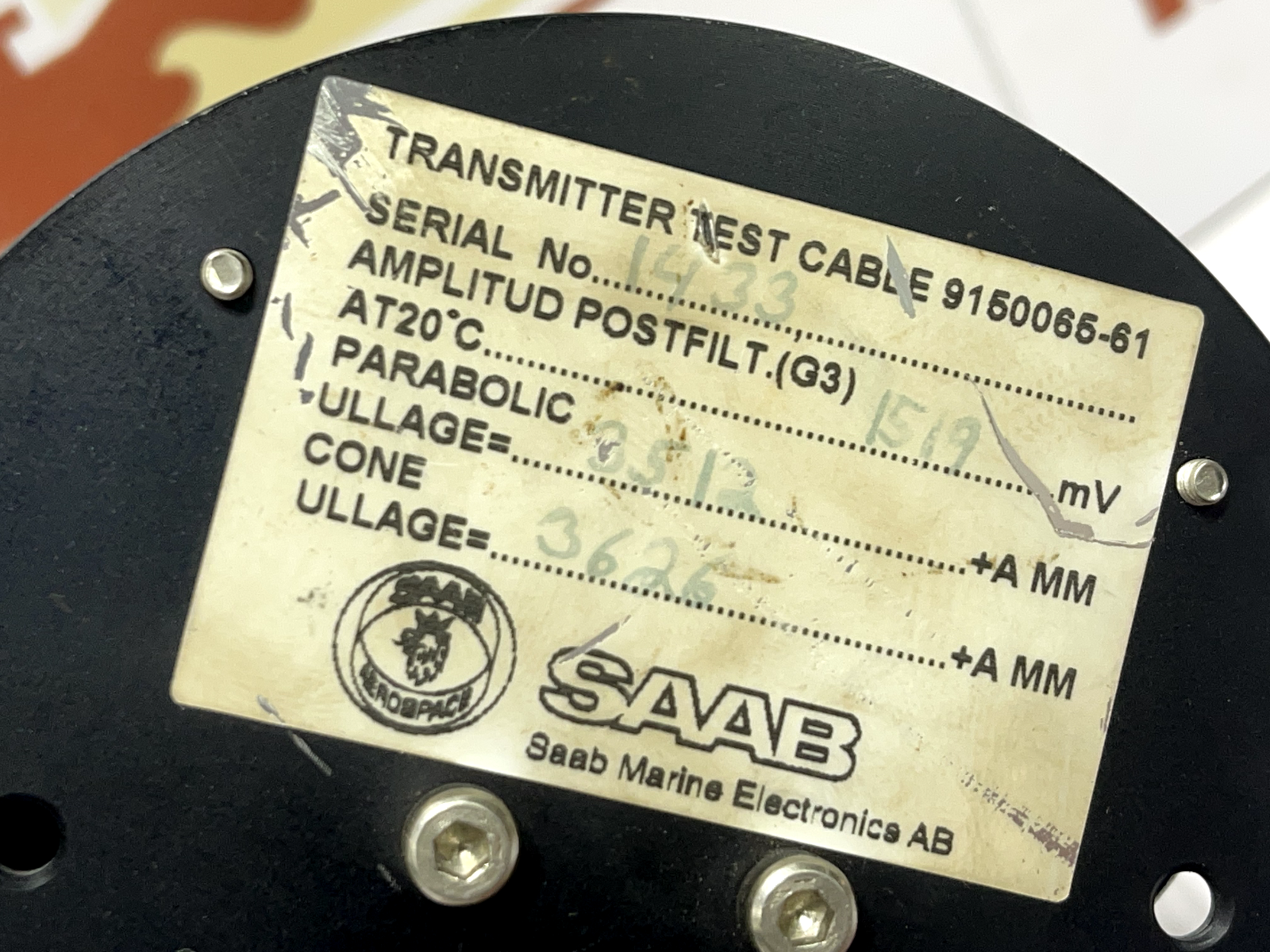 Saab Marine Electronics 9150065-61 Transmitter Test Cable - Image 2