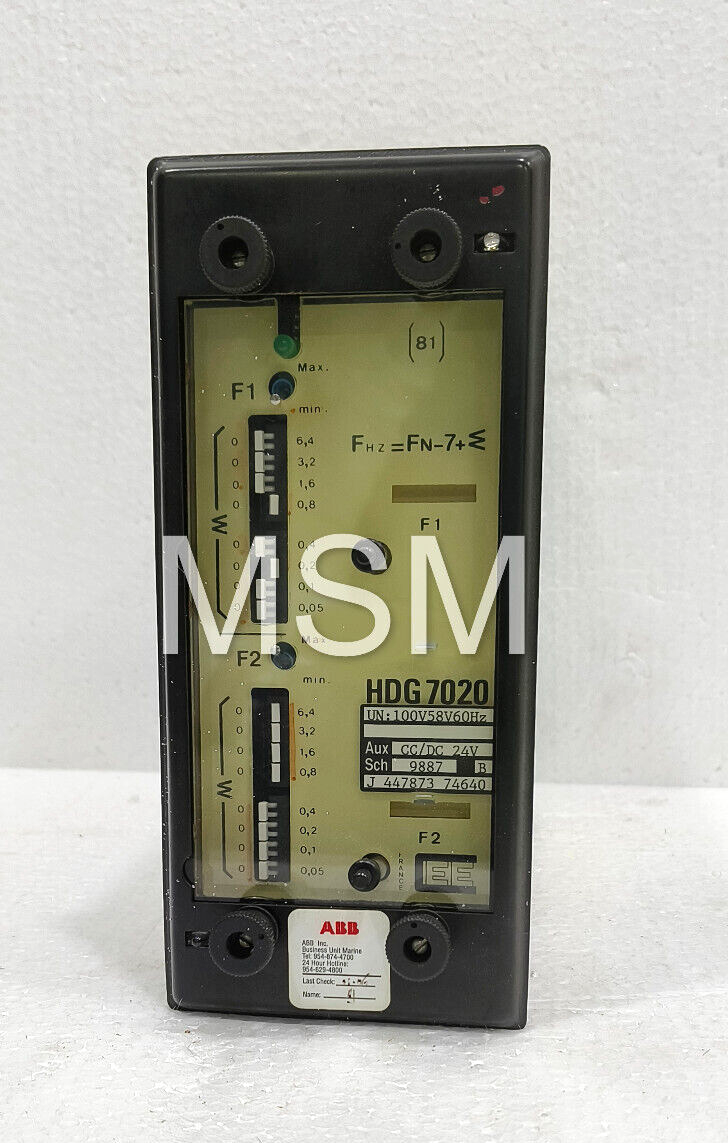 ABB HDG7020 FREQUENCY RELAY HDG 7020 Sch: 9887 B - Image 2