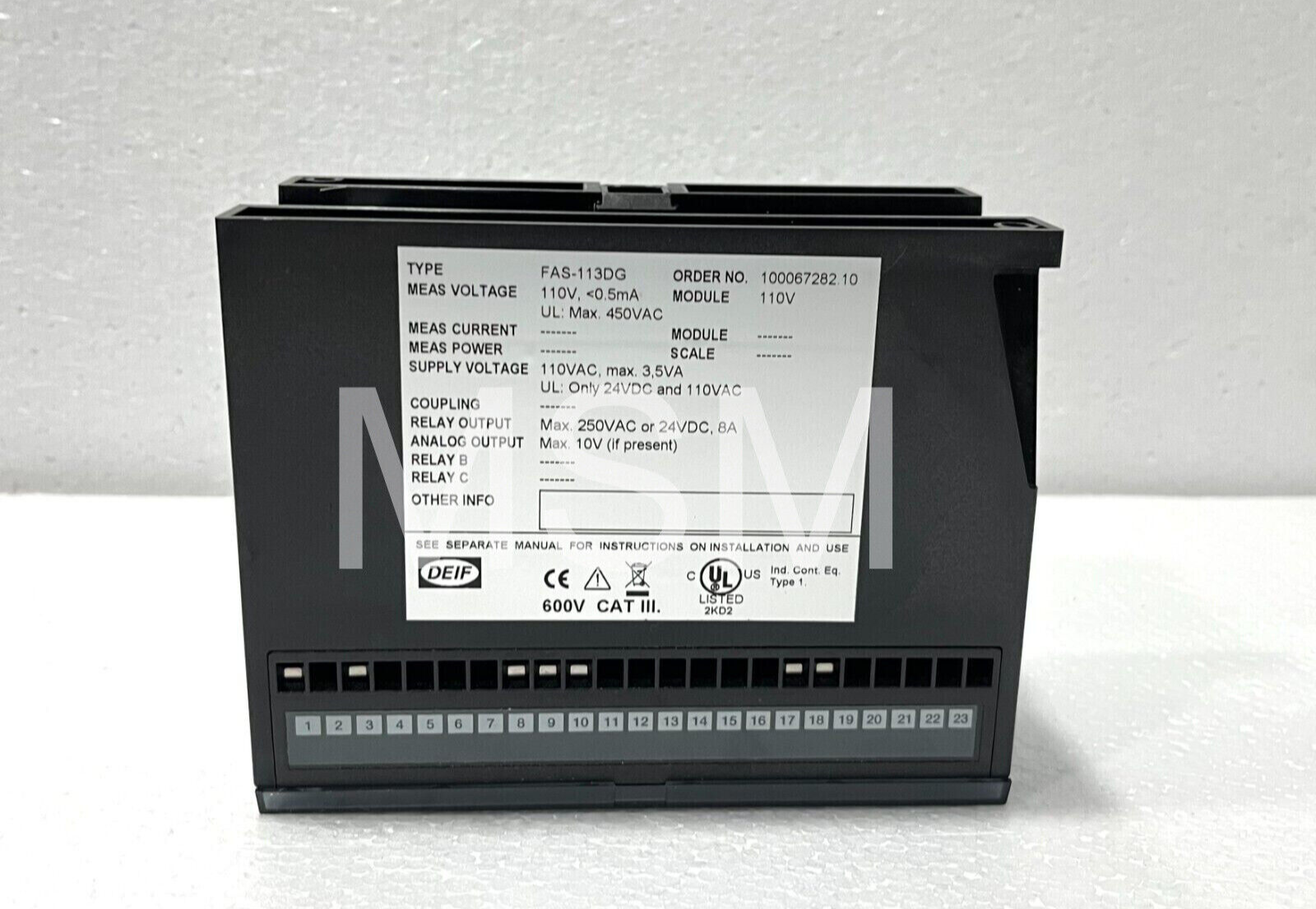 Deif FAS-113DG Generator Set Synchronizer Relay 110VAC - Image 3