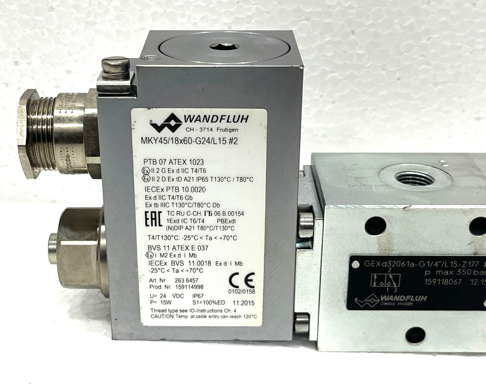 WANDFLUH GEXd32061a - G1/4"/ L 15 - Z177 Solenoid Operated Poppet Valve - Image 3