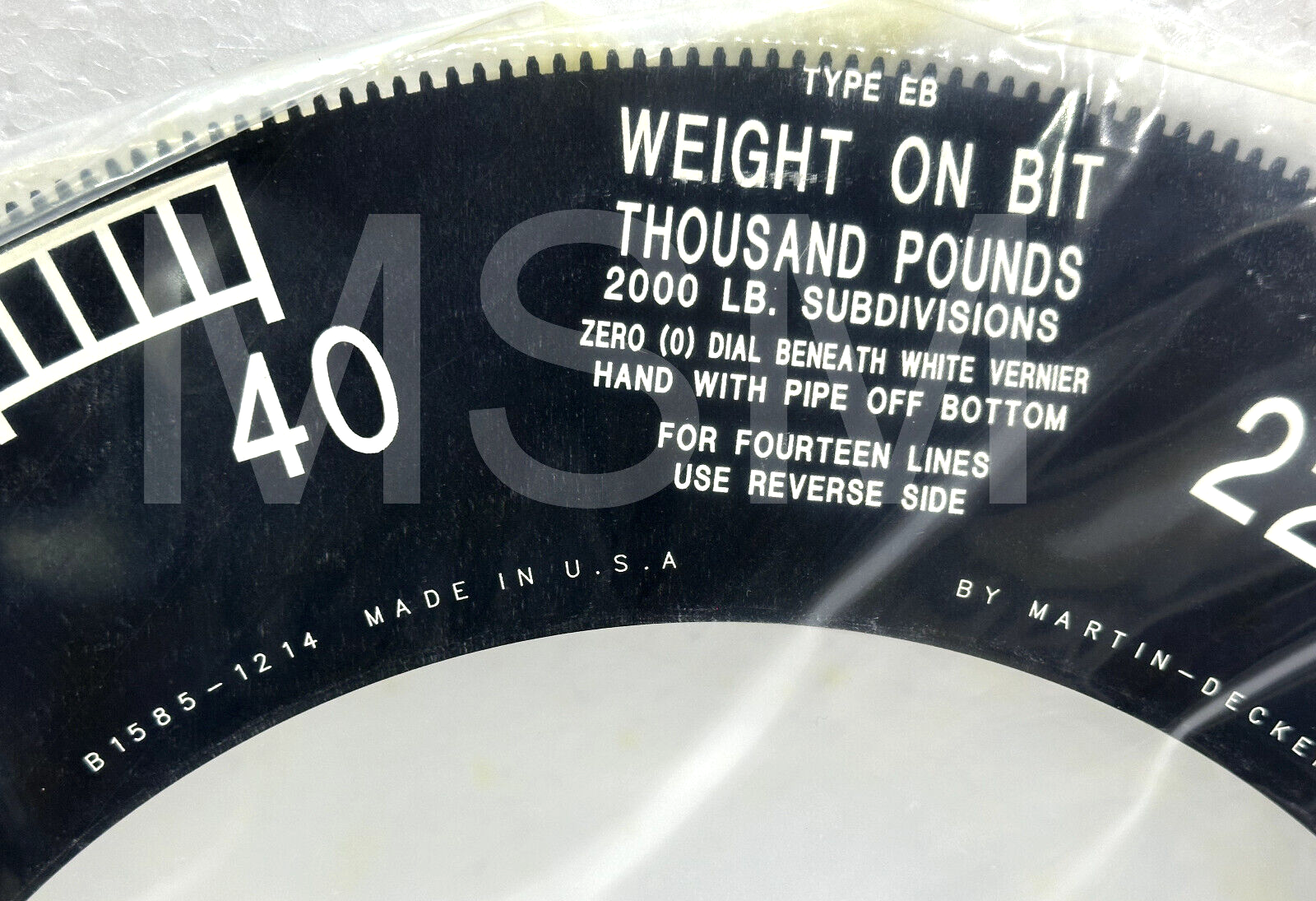 MD Totco B1586-1214 Type "EB" Weight Indicator Black - Image 3