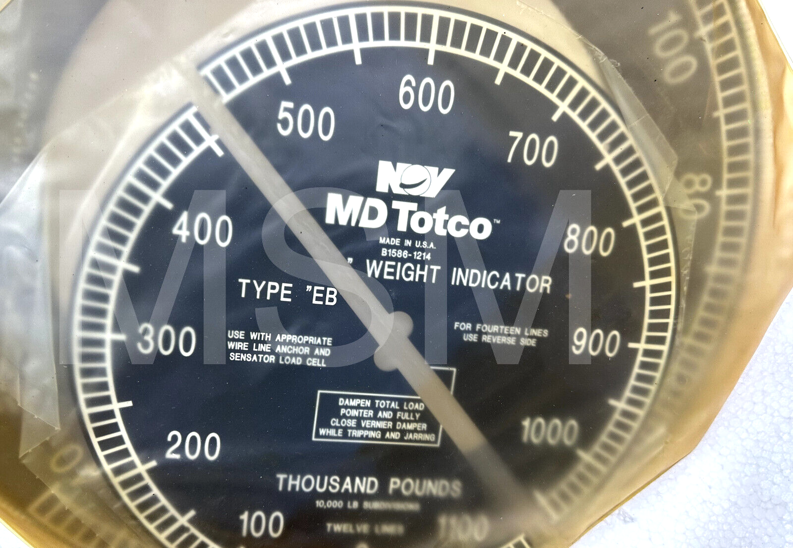 MD Totco B1586-1214 Type "EB" Weight Indicator Black - Image 4