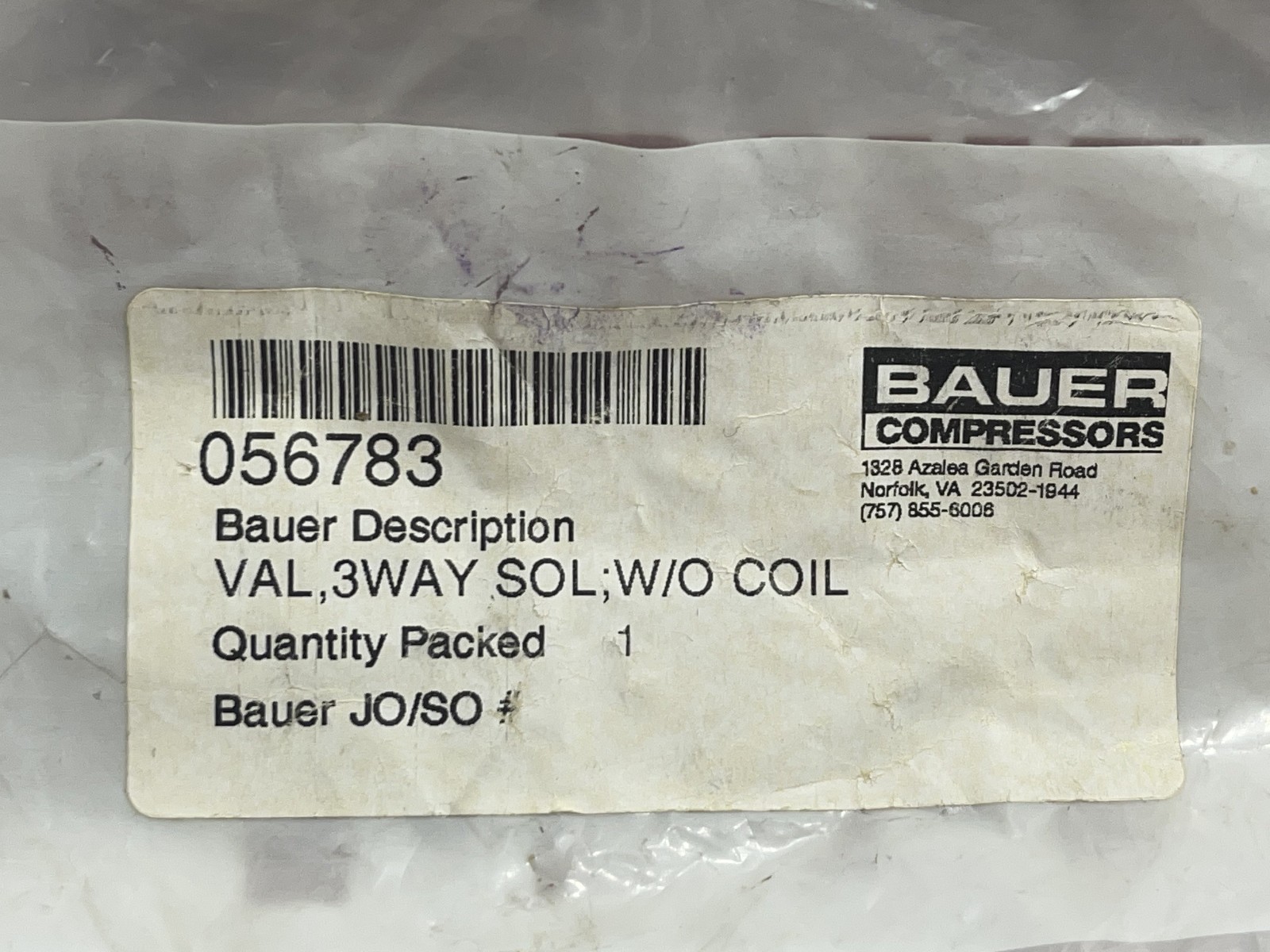 BAUER KOMPRESSOREN 056783 SOLENOID VALVE Reference No-2647 - Image 6