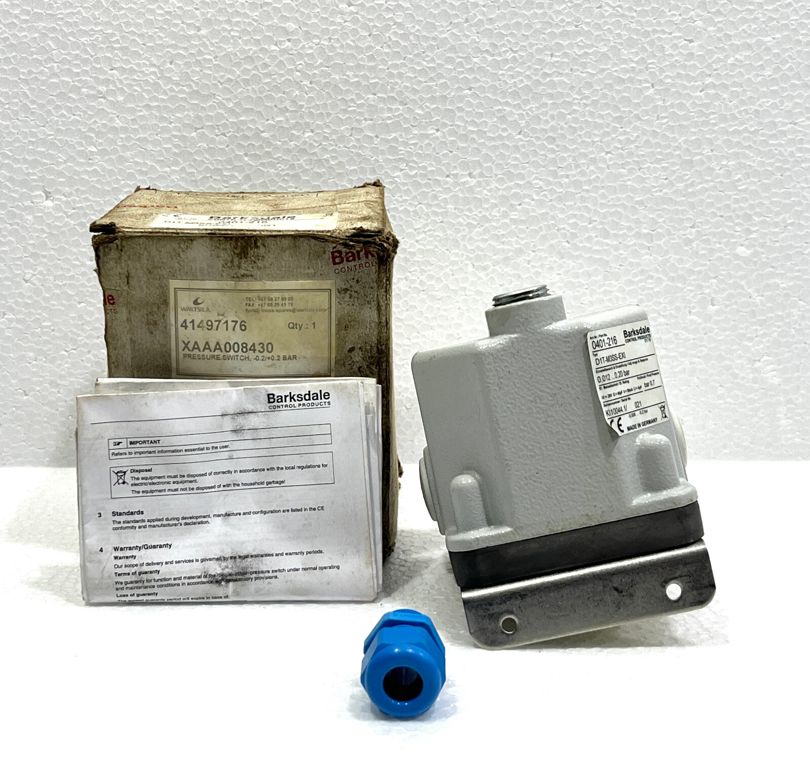 Barksdale D1T-M33SS-EXI Diaphragm Pressure Switch