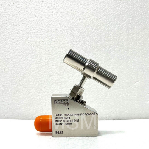 Pascal 10NV2VS8NM8NF-CR-60-SOG 45° Angled Needle Valve – 10,000 PSI