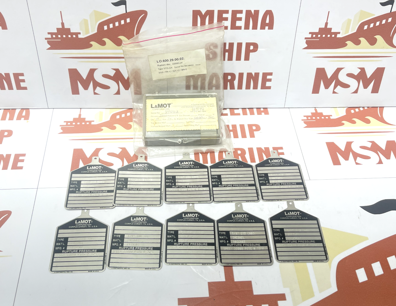 LaMOT Corporation 1/4"STD(AA) Rupture pressure 22000 PSIG 72F 8996702