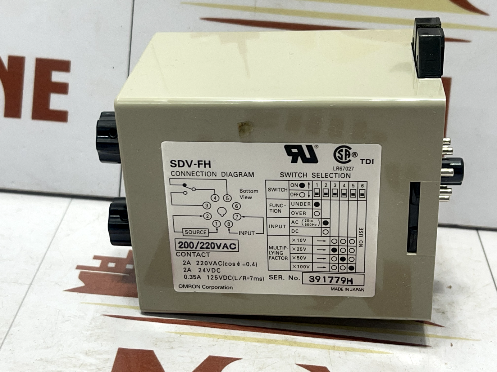 OMRON SDV-FH7 VOLTAGE SENSOR 200/220VAC - Image 3