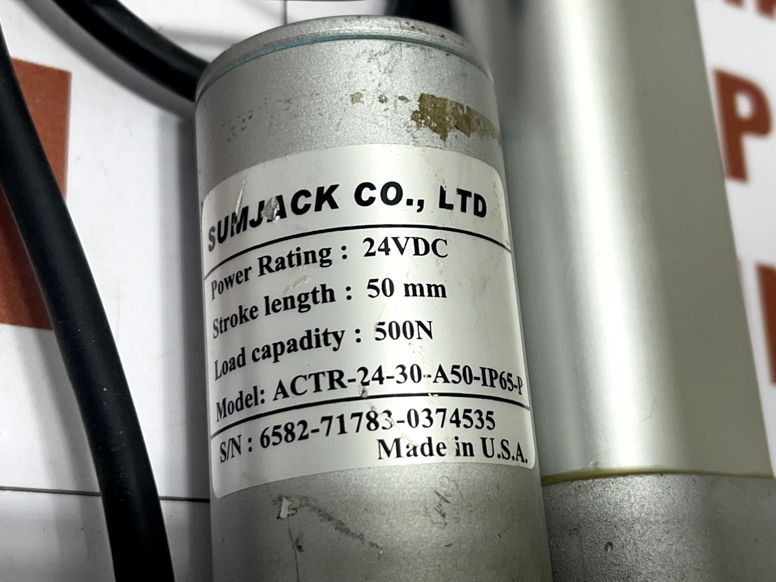 SUMJACK Linear Actuator MODEL :- ACTR-24-30-A50-IP65-P - Image 2