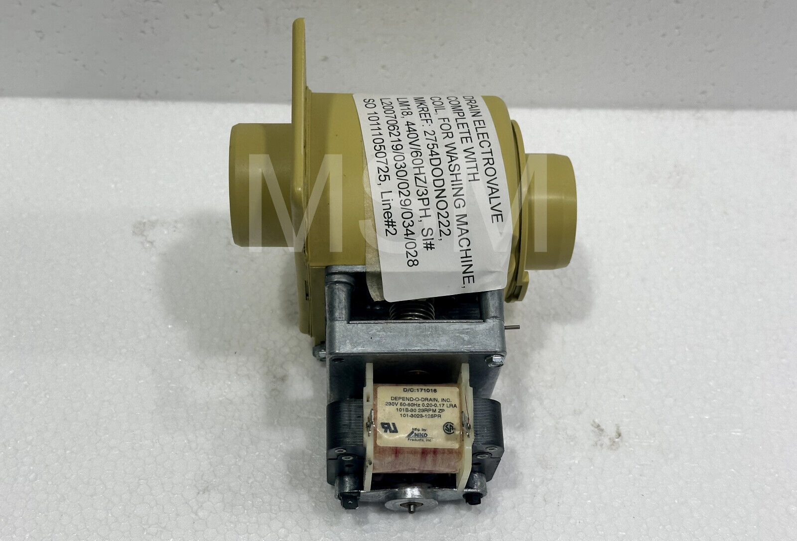 Depend-O-Drain MDB-O SO Drain Valve 20381520 Motor 230v 50/60hz 20-.17Amp