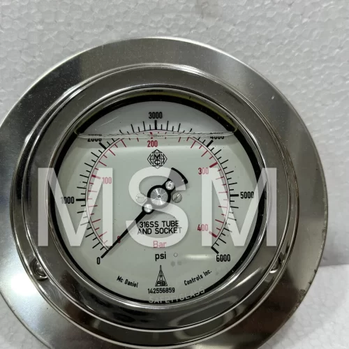 McDaniel Controls E6KPB Gauge 1/4″ NPT, 0-6.000psi Range 400 BAR