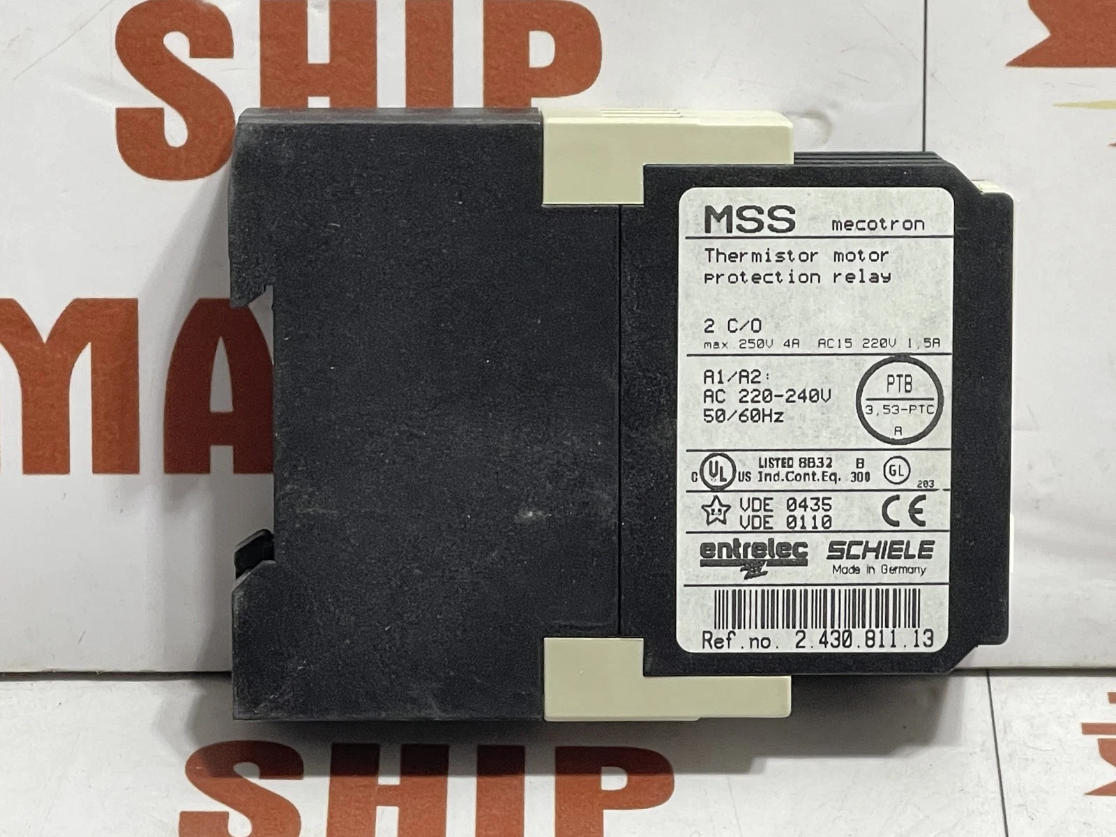 Entrelec Schiele MSS Mecotron 2.430.811.13 Thermistor Motor Protection Relay - Image 3